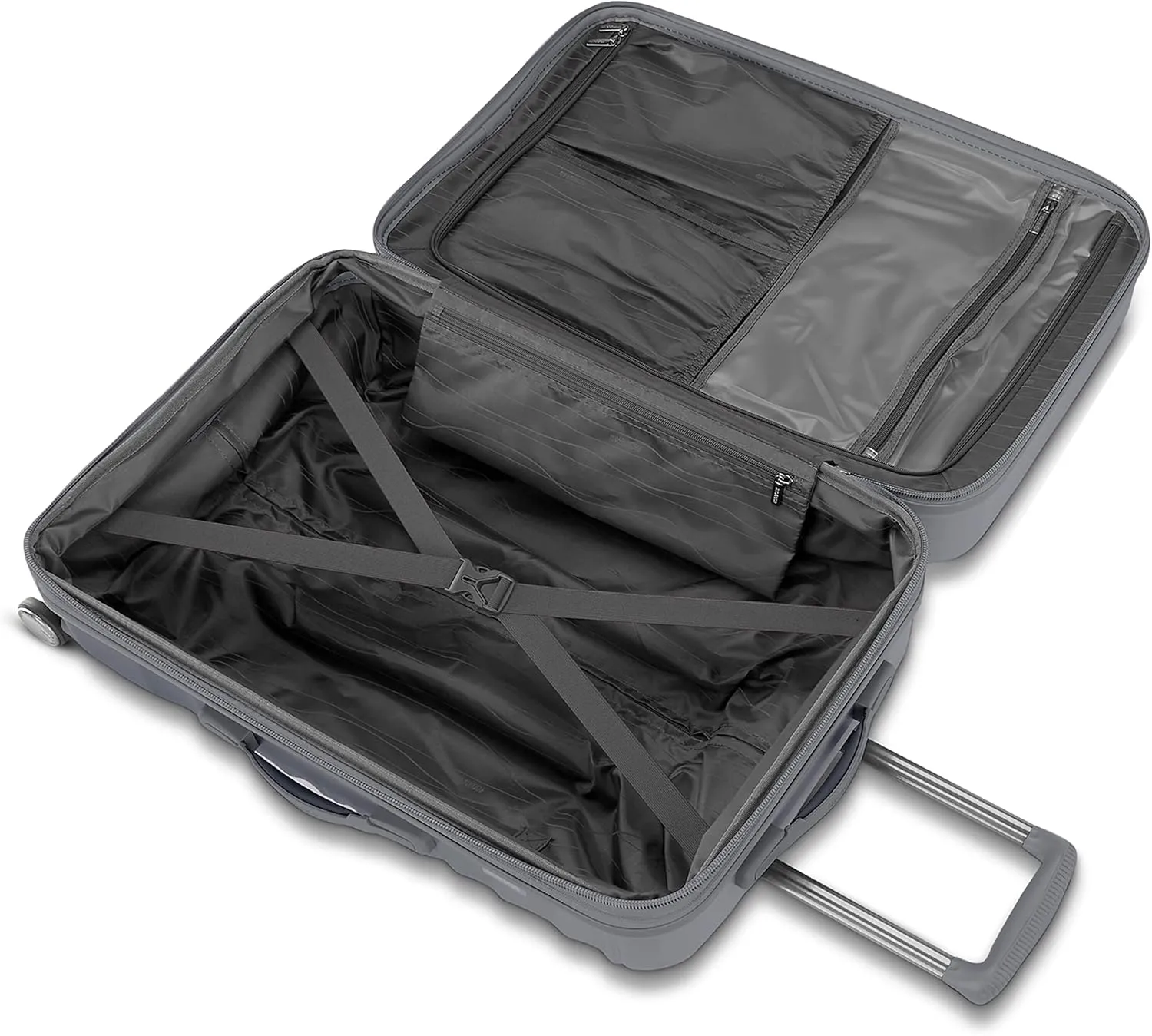 American Tourister Cascade Hardside Expandable Luggage with Spinner Wheels, Graphite, 24-Inch