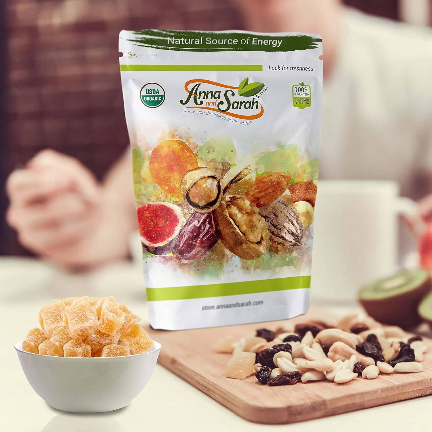 Anna and Sarah Organic Crystallized Ginger in Resealable Bag (2 Pound (Pack of 1))