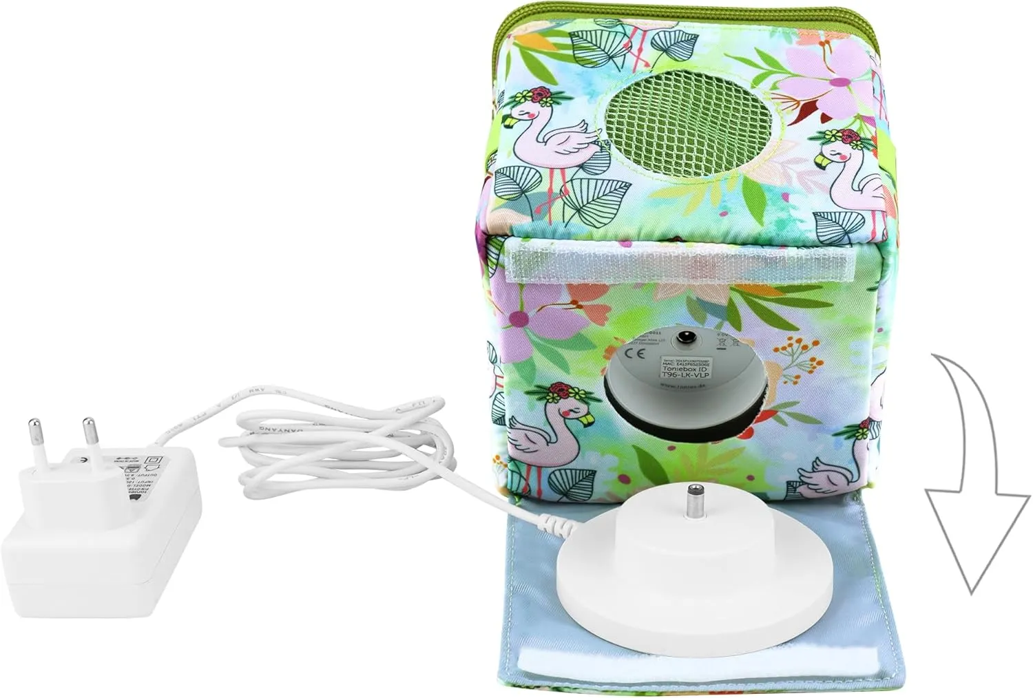 Annmore Carrying Case for Tonie Figures and Toniebox, Organizer for Toniebox Starter Set, Easy to Transport and Storage, Flamingo