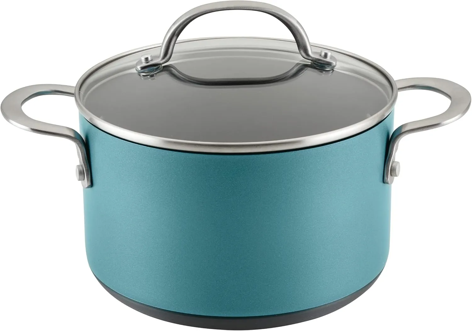 Anolon Achieve Hard Anodized Nonstick Saucepot with Lid, 4 Quart, Teal