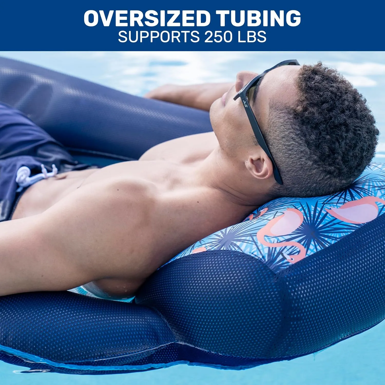 Aqua Luxury Water Pool Lounge – Extra Large – Inflatable Pool Floats for Adults with Headrest, Backrest, Footrest & Cupholder – Multiple Colors/Styles