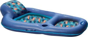 Aqua Luxury Water Pool Lounge – Extra Large – Inflatable Pool Floats for Adults with Headrest, Backrest, Footrest & Cupholder – Multiple Colors/Styles