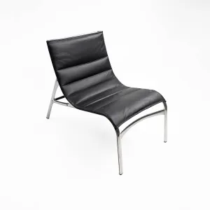 Armframe 428 Polished Aluminum Black Leather
