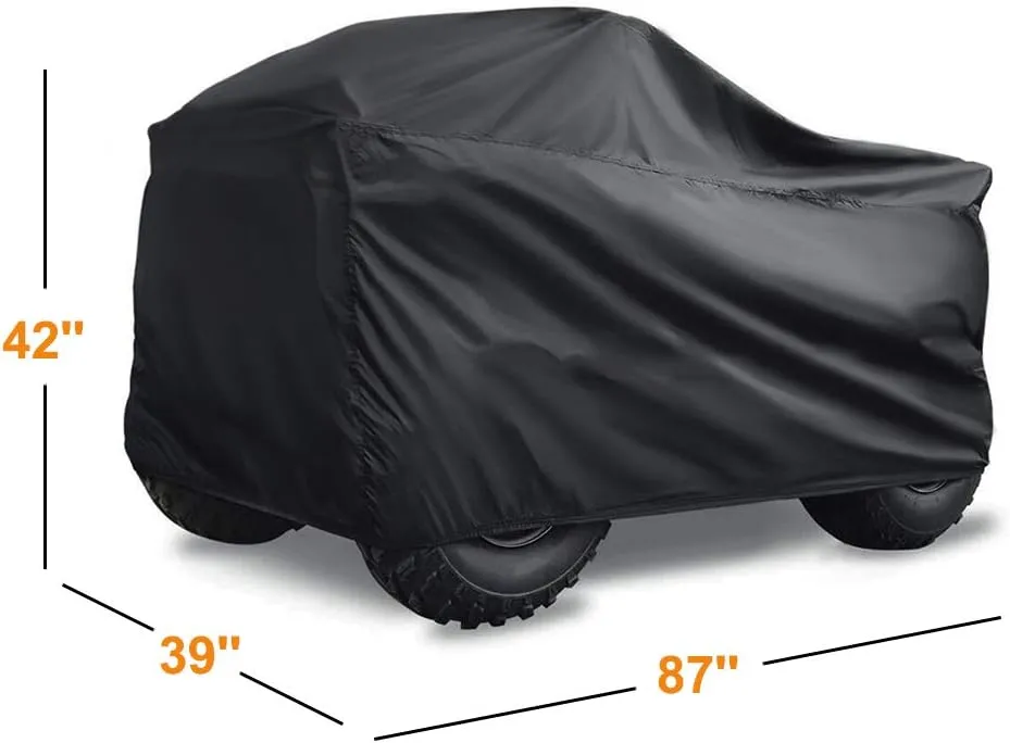 ATV Cover. 420D Heavy Duty Tear-Resistant Fabric. Quad Cover for Kawasaki, Arctic Cat, Honda, Polaris,Yamaha, and More. Protection Against Water, Wind, UV. 4 Wheeler Accessories