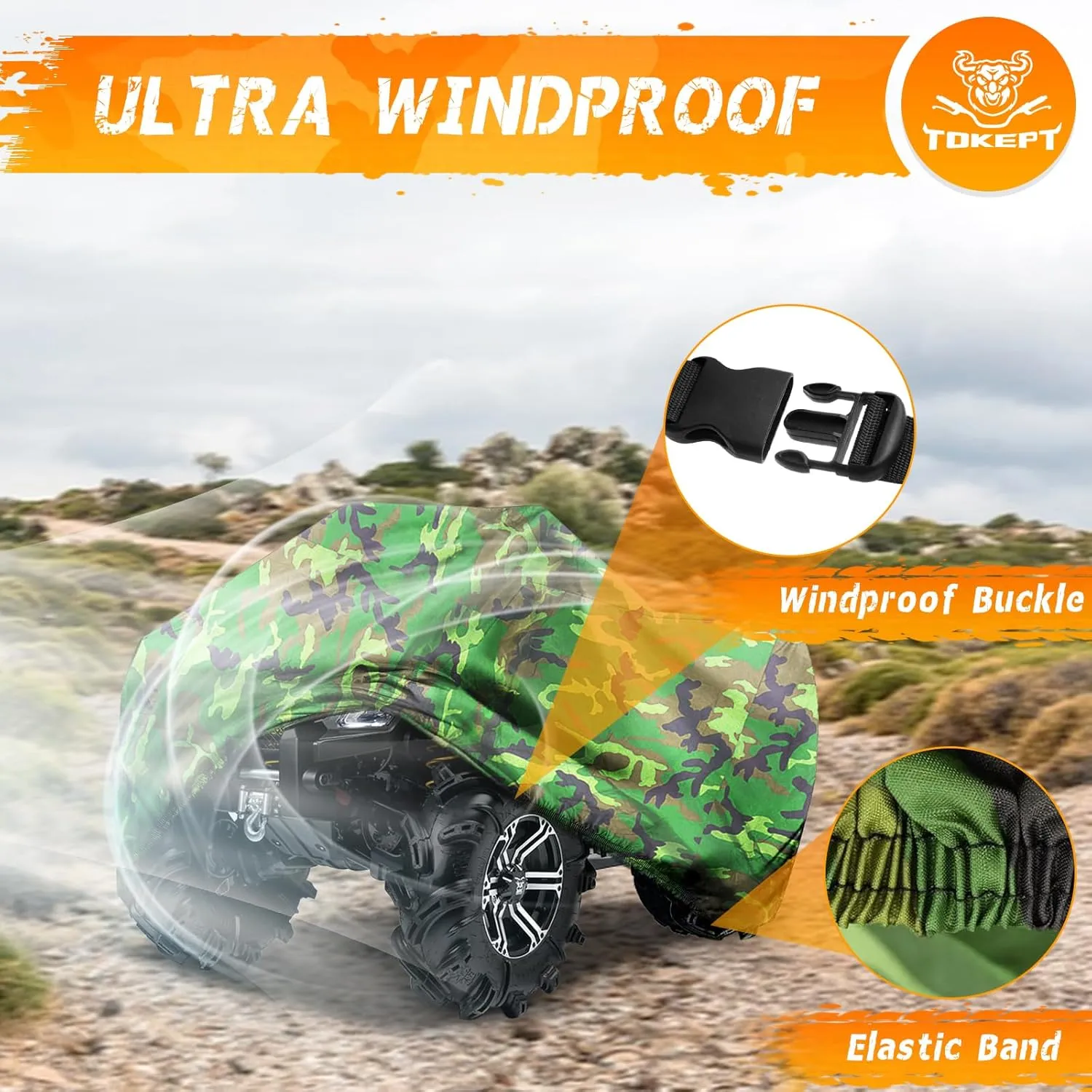 ATV Cover - Waterproof Heavy Duty 4 Wheeler Quad Cover - All Season Weather Proof Outdoor UV Protection for Polaris Yamaha Suzuki Honda (Camouflage XXXLarge)