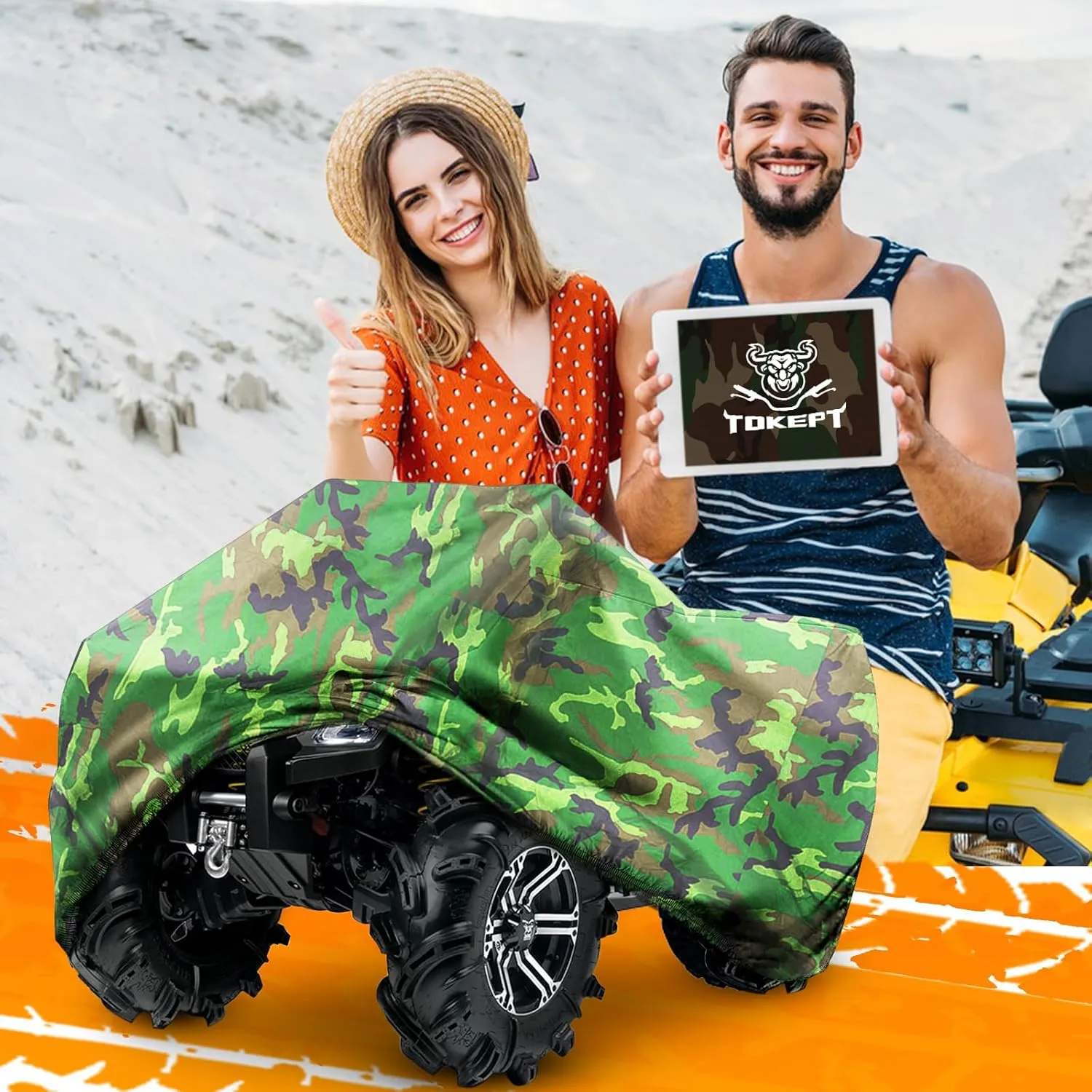 ATV Cover - Waterproof Heavy Duty 4 Wheeler Quad Cover - All Season Weather Proof Outdoor UV Protection for Polaris Yamaha Suzuki Honda (Camouflage XXXLarge)
