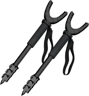 AUSCAMOTEK Aluminum Shotgun Monopod Callapable Rifle Shooting Stick with 360 Degree Swivel Stock Yoke-2 Pack