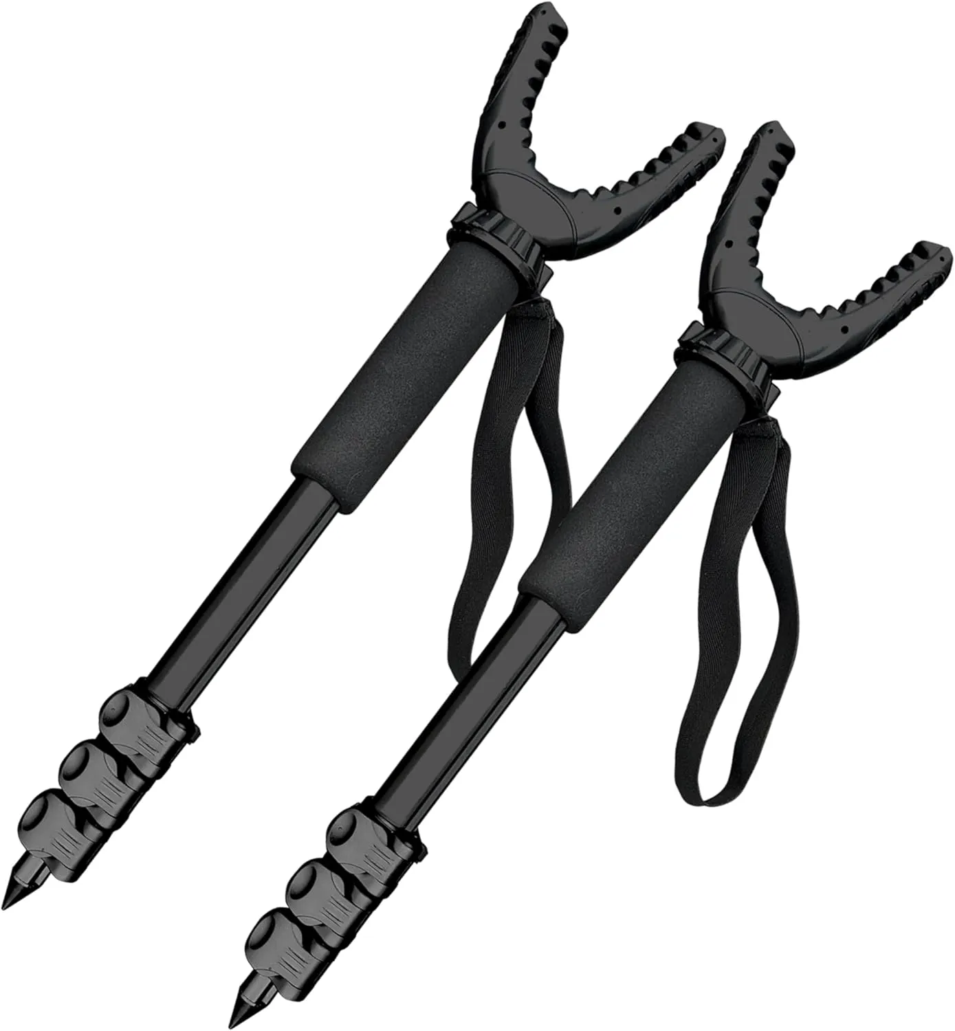 AUSCAMOTEK Aluminum Shotgun Monopod Callapable Rifle Shooting Stick with 360 Degree Swivel Stock Yoke-2 Pack