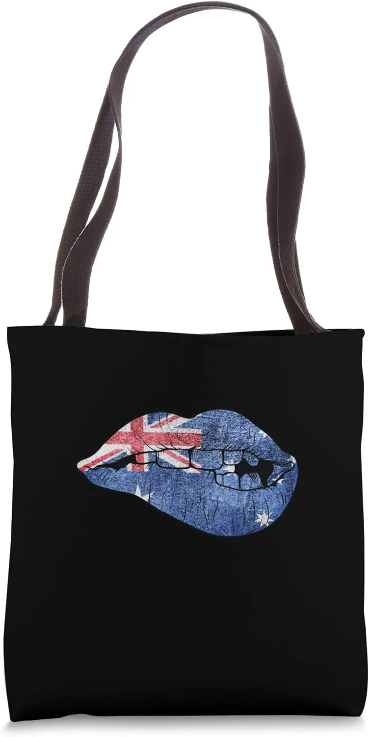 Australia Mouthbiting Lips Flag Tote Bag