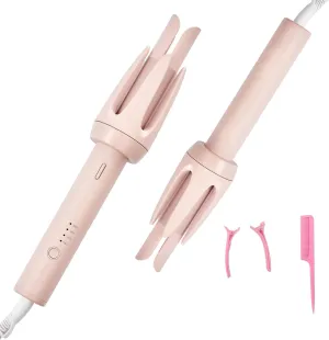 Automatic Curling Iron, Hair Curler, Rotary Curling Iron, 1 inch Curling Iron with Anti-Tangle and auto Shut-Off, Ceramic faceplate, 4-Speed Fast Heat up, Curling Iron Suitable for Long Hair