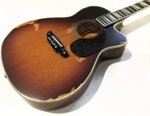 AXE HEAVEN 1:4 Scale Replica Toby Keith Signature Takamine Sunburst Acoustic Mini Guitar Model