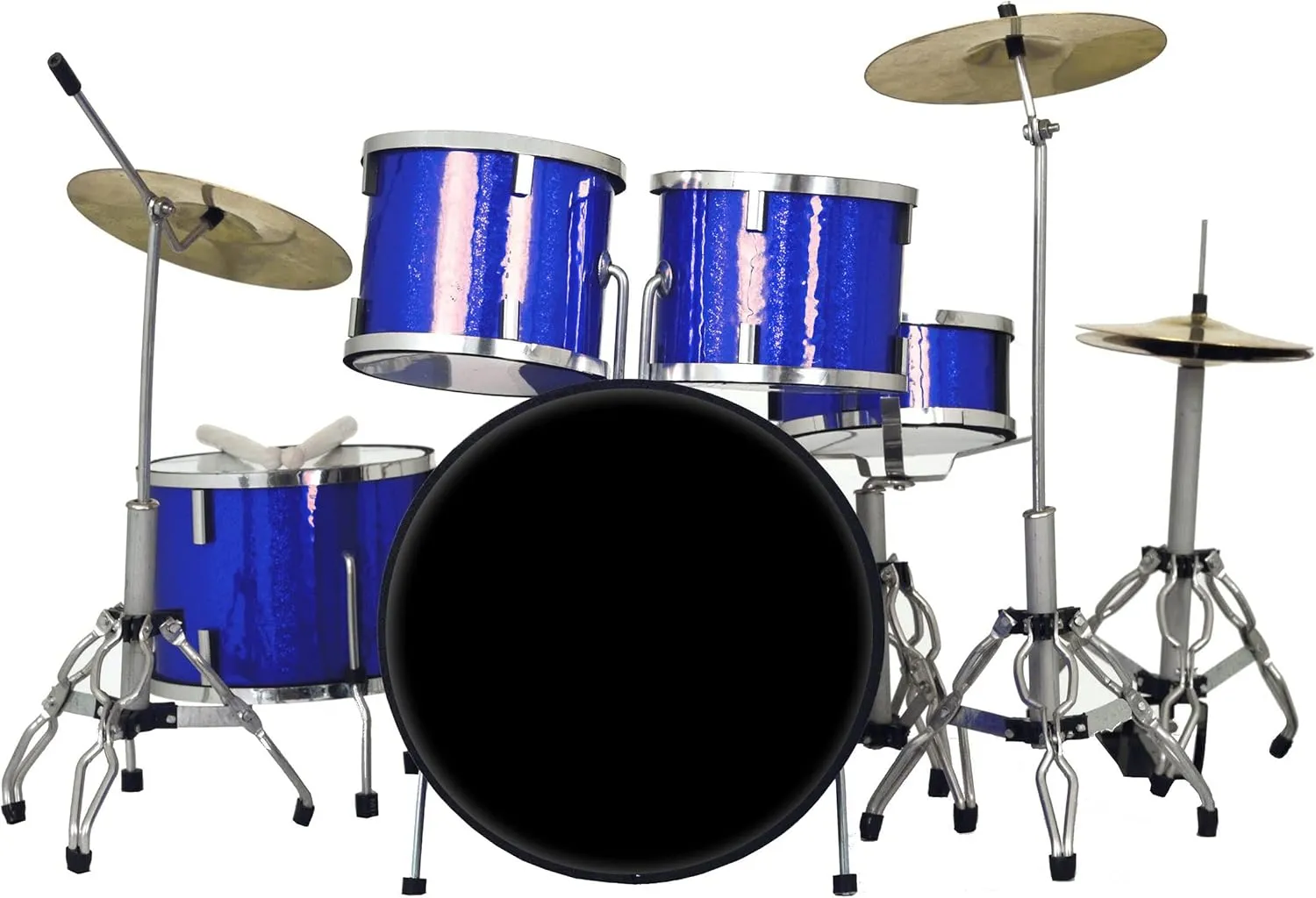 AXE HEAVEN Classic Studio Drum Kit Model Blue Sparkle - 1:4 Scale Model