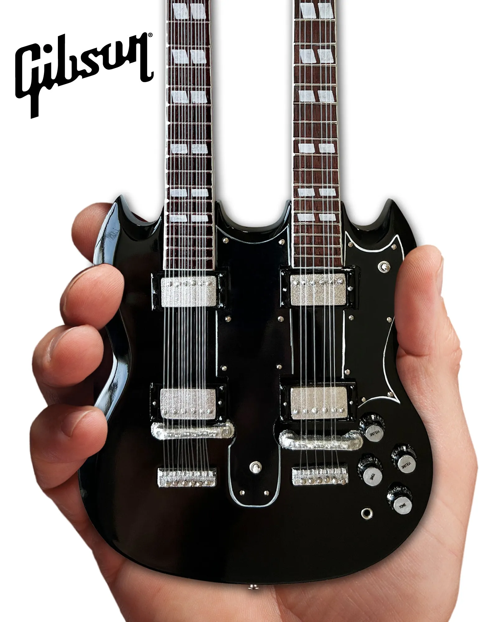 Axe Heaven Slash Gibson 1966 EDS-1275 Doubleneck - Aged Mini Guitar