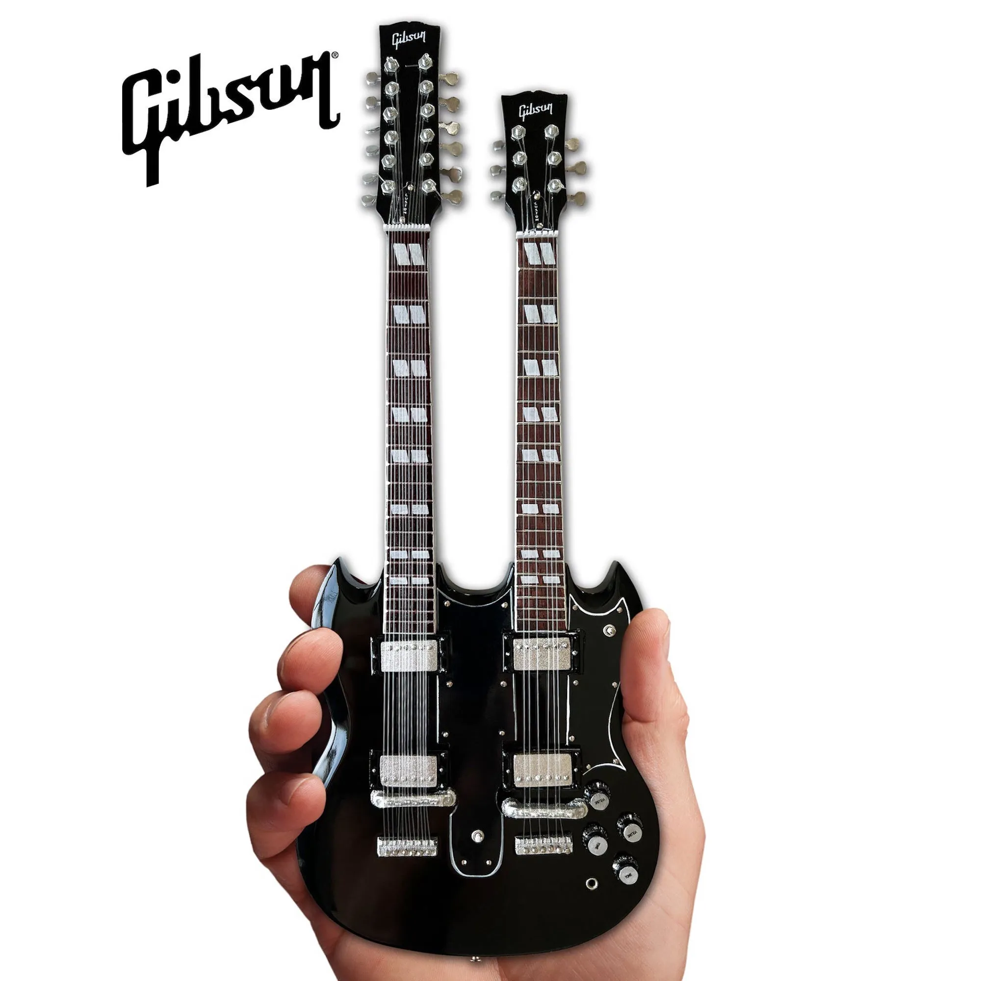Axe Heaven Slash Gibson 1966 EDS-1275 Doubleneck - Aged Mini Guitar