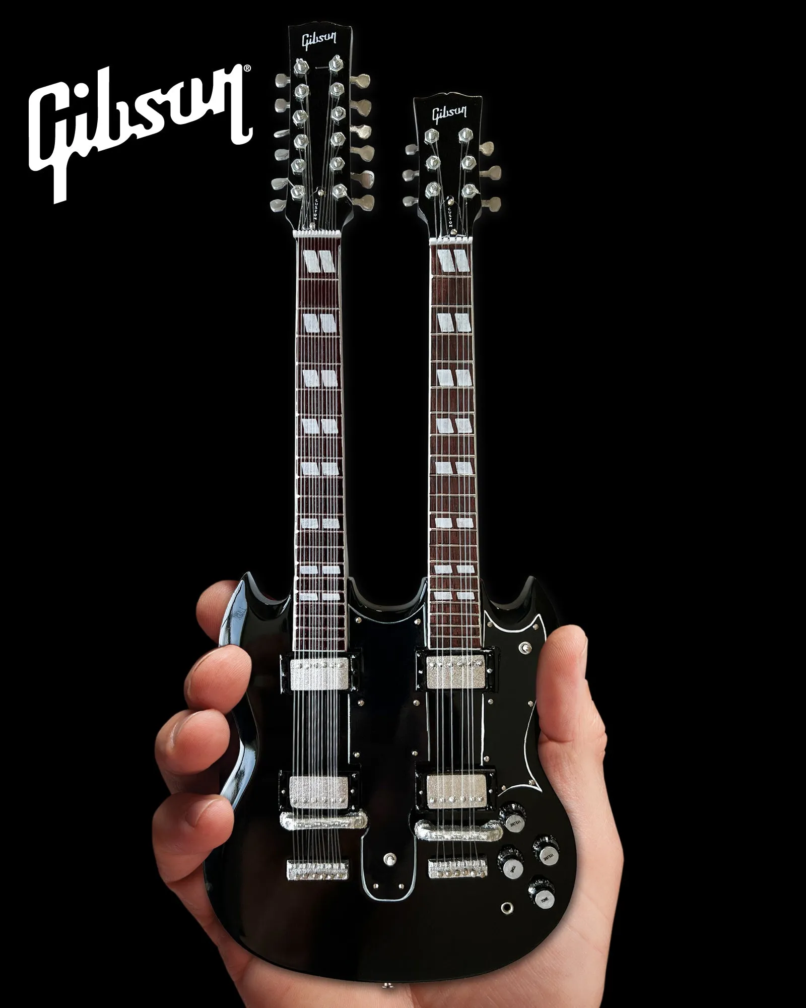 Axe Heaven Slash Gibson 1966 EDS-1275 Doubleneck - Aged Mini Guitar