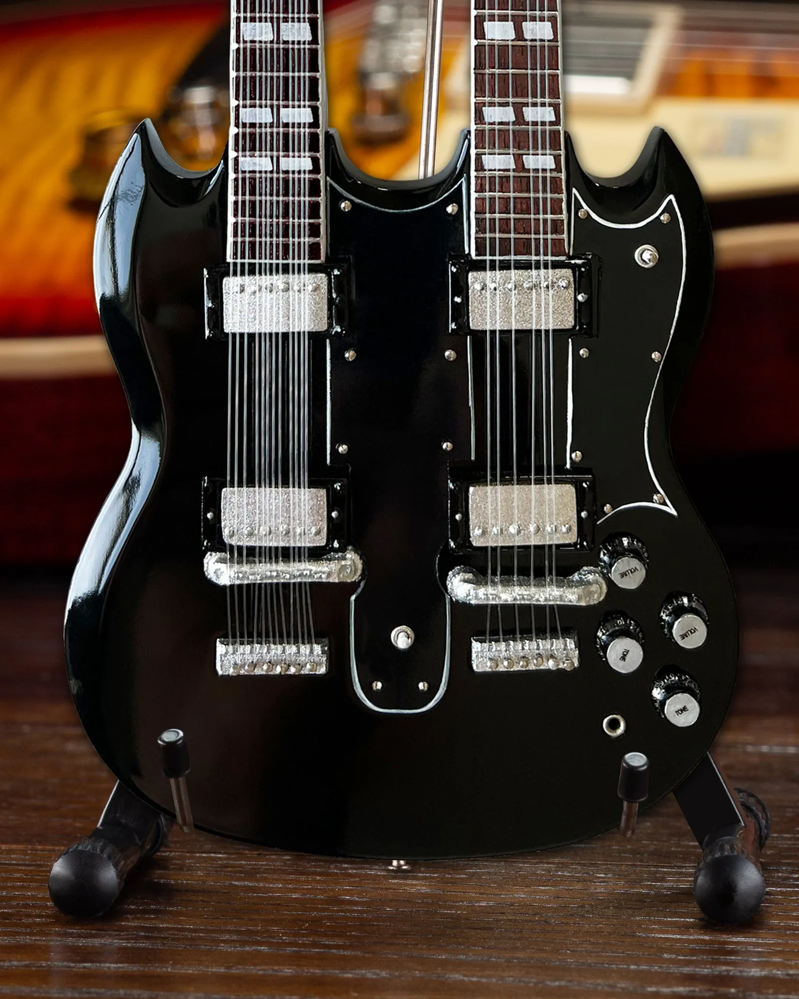 Axe Heaven Slash Gibson 1966 EDS-1275 Doubleneck - Aged Mini Guitar