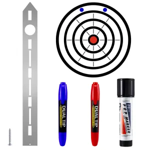 Axe Throwing Target Template Stainless Steel Target Template Stencil Comes with 3 Markers Axe Throwing Target Board Stencil Axe Throwing Set for Drawing Target Template, 20 x 2 Inches (Simple)