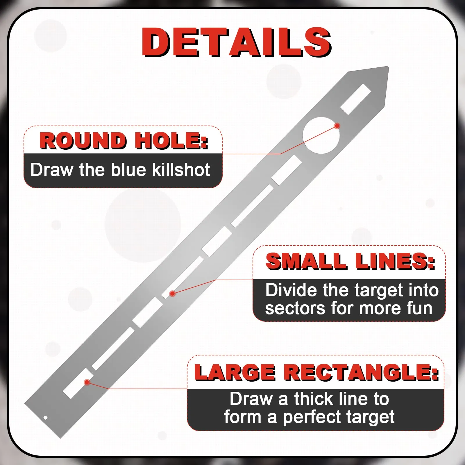 Axe Throwing Target Template Stainless Steel Target Template Stencil Comes with 3 Markers Axe Throwing Target Board Stencil Axe Throwing Set for Drawing Target Template, 20 x 2 Inches (Simple)