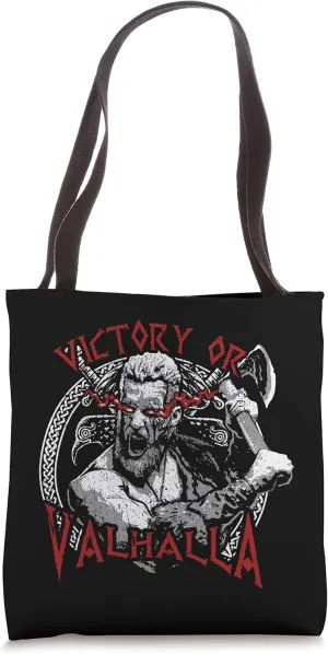 Axe Warrior Raven Odin Thor Victory Or Valhalla Tote Bag