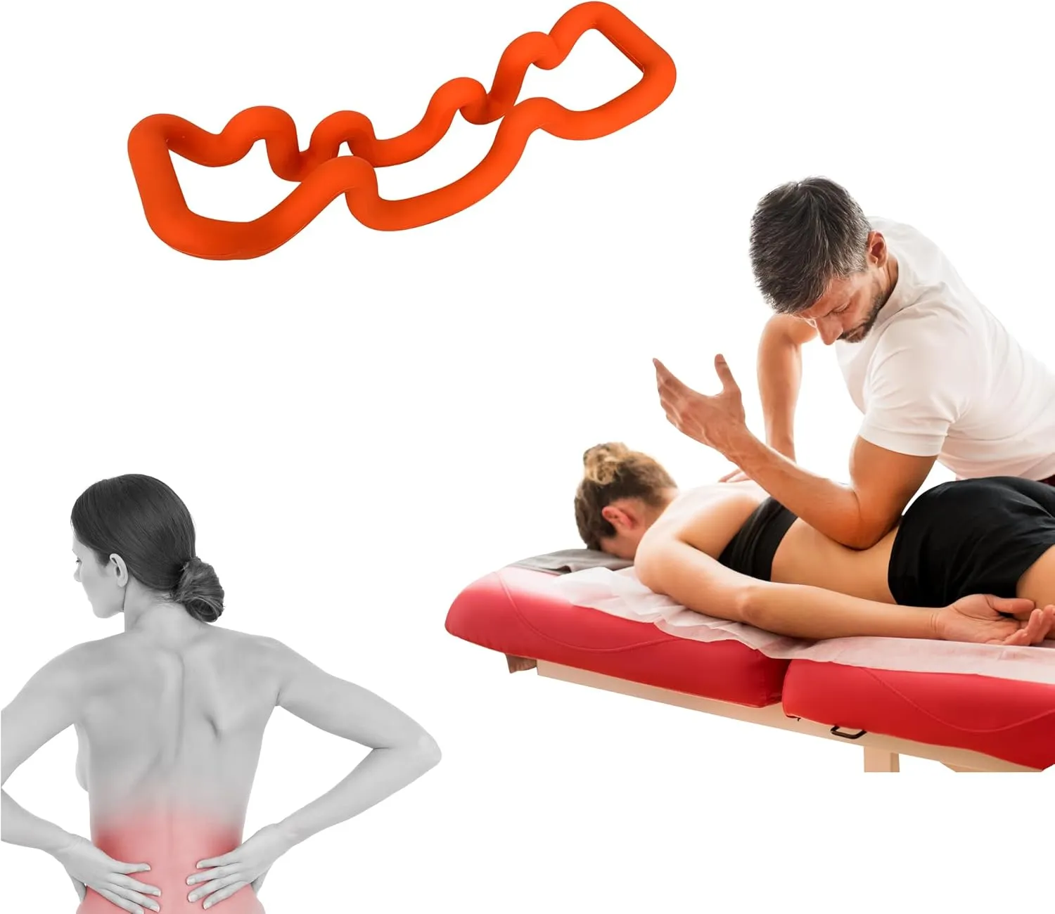 Back Deep Tissue Massager, Back Stretcher, Relieve Low Back Pain, Middle Back Pain and Sciatica, Athletes Muscle Recovery Tool