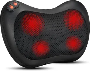 Back Massager, Shiatsu Neck Massager with Heat, Electric Back Massager for Shoulder, Back, Leg, Deep Tissue Kneading Massage to Relief Muscles, Massage Pillow for Mom/Dad/Women/Men