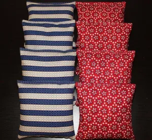 BackYardGamesUSA All Weather Patriotic American Stars Blue Red Cornhole Bean Bags ACA Regulation