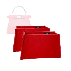 Bag Organizer for Fendi Peekaboo ISeeU Petite (Set of 2) - Premium Felt Purse Handbag Insert Liner Shaper (Handmade) Soft Structure Support