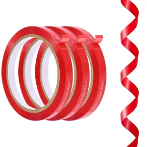 Bag Sealing Tape, 3/8 inch x 66 yd Red Poly Tapes, Plastic Produce Bags Tape for Meat Cake Bread Icing (3Pack)