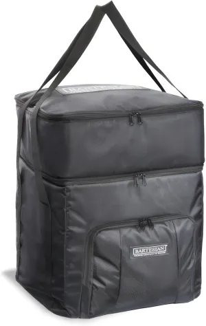 Bartesian Padded Travel Bag for Cocktail Maker and Capsules - Heavy Duty Organizer Backpack for Cocktail Machine with Leak-Proof Ice Compartment - Protective Traveling Cocktails Storage Tote Bag
