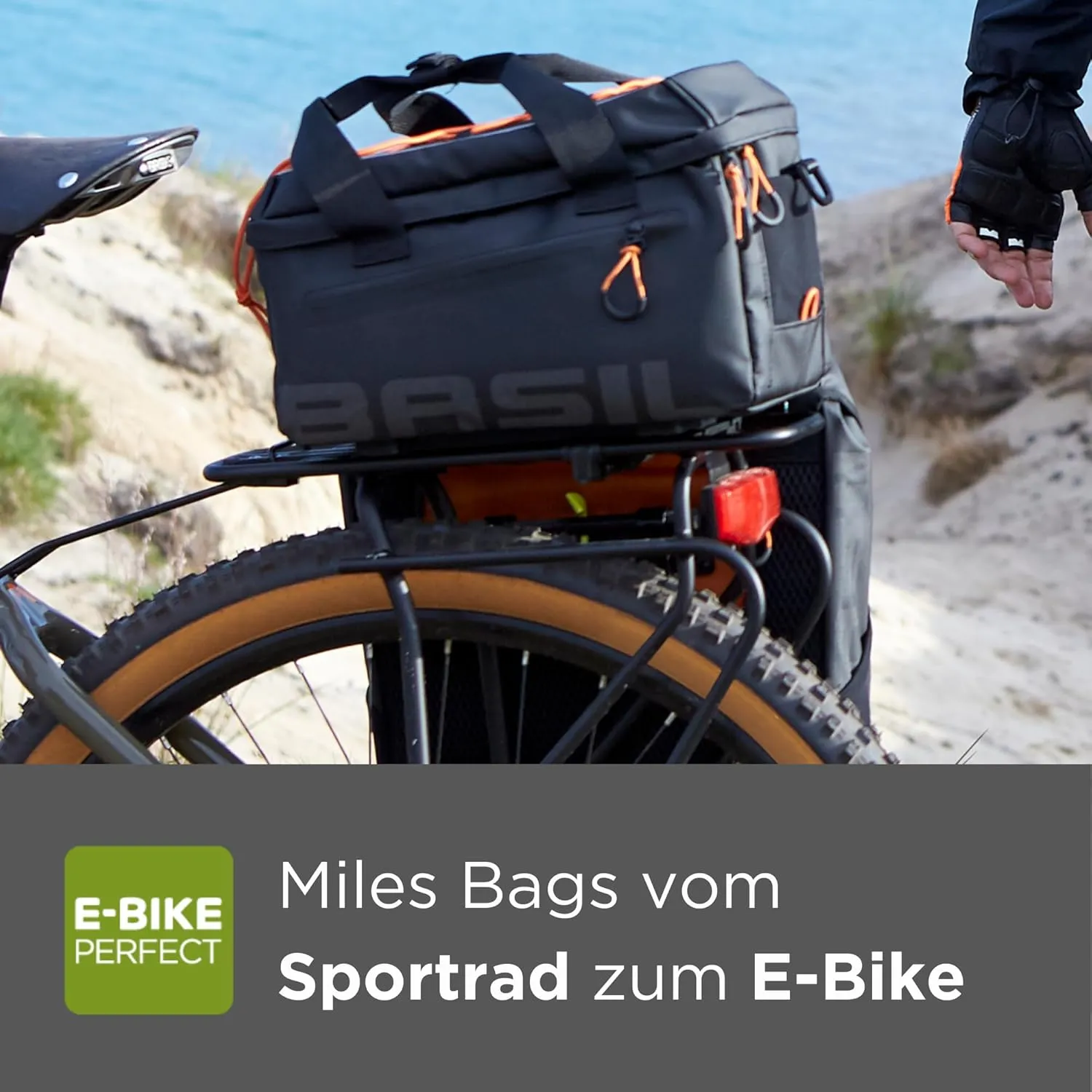 Basil Unisex's Miles Rear Trunk Cycle Bag, Black/Lime, 7 Litre (17753)