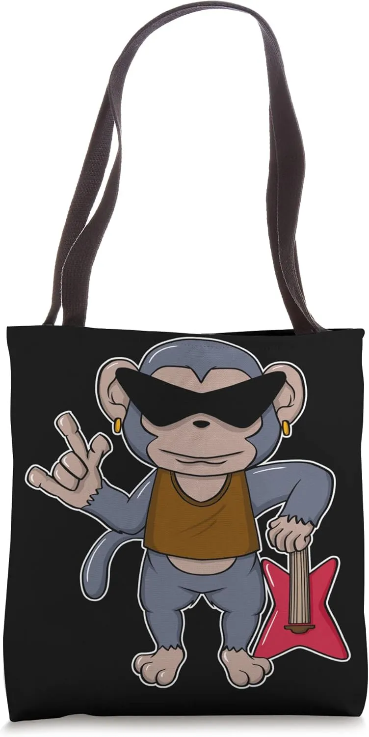 Bass Guitar Music Lover Musician Instrumentalist Monkey Tote Bag