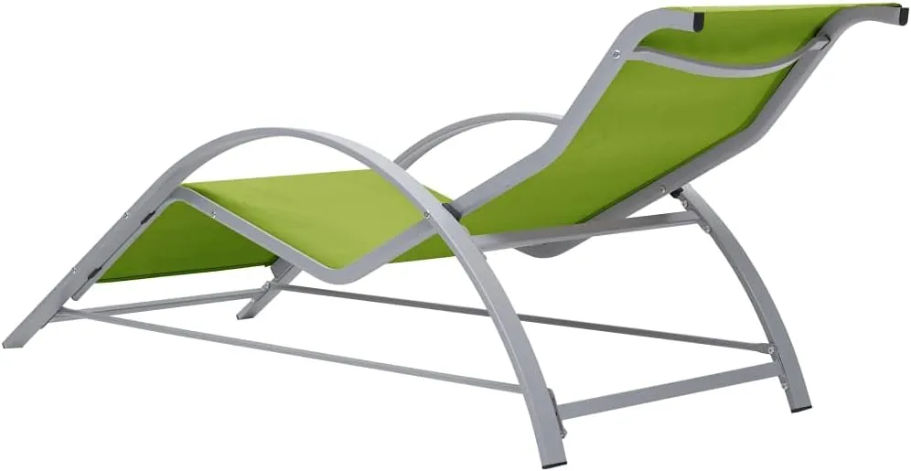 Beach Chair,Tanning Chair,Lounge Chair,Sunlounger Textilene and Aluminum GreenIdeal for Garden, Patio, Camping