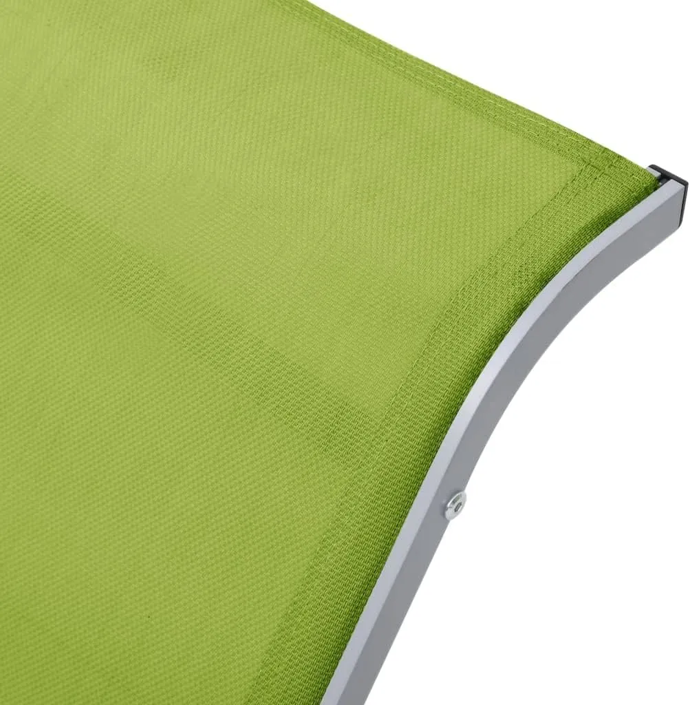 Beach Chair,Tanning Chair,Lounge Chair,Sunlounger Textilene and Aluminum GreenIdeal for Garden, Patio, Camping