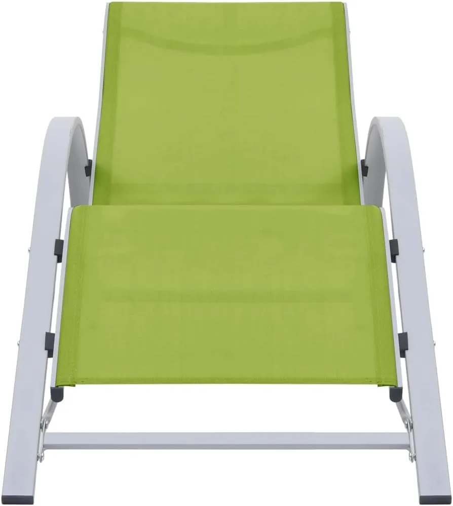 Beach Chair,Tanning Chair,Lounge Chair,Sunlounger Textilene and Aluminum GreenIdeal for Garden, Patio, Camping