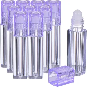 Beaupretty 10pcs Lip Gloss Tubes Empty Lip Gloss Containers Plastic Clear Mini Refillable Lip Balm Eyeliner Mascara Bottles Reusable Lipstick Wand Purple