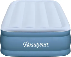 Beautyrest Sensa-Rest Air Bed Mattress with Built-in Pump and Edge Support, Ideal for Guests, Camping and More, 14" Twin