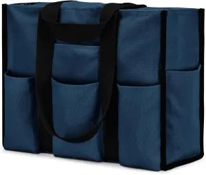 Becokan Large Tote Bag for Women Waterproof with 12 Pockets Top Zipper Closure Utility Teacher Nurse Bags for Work School