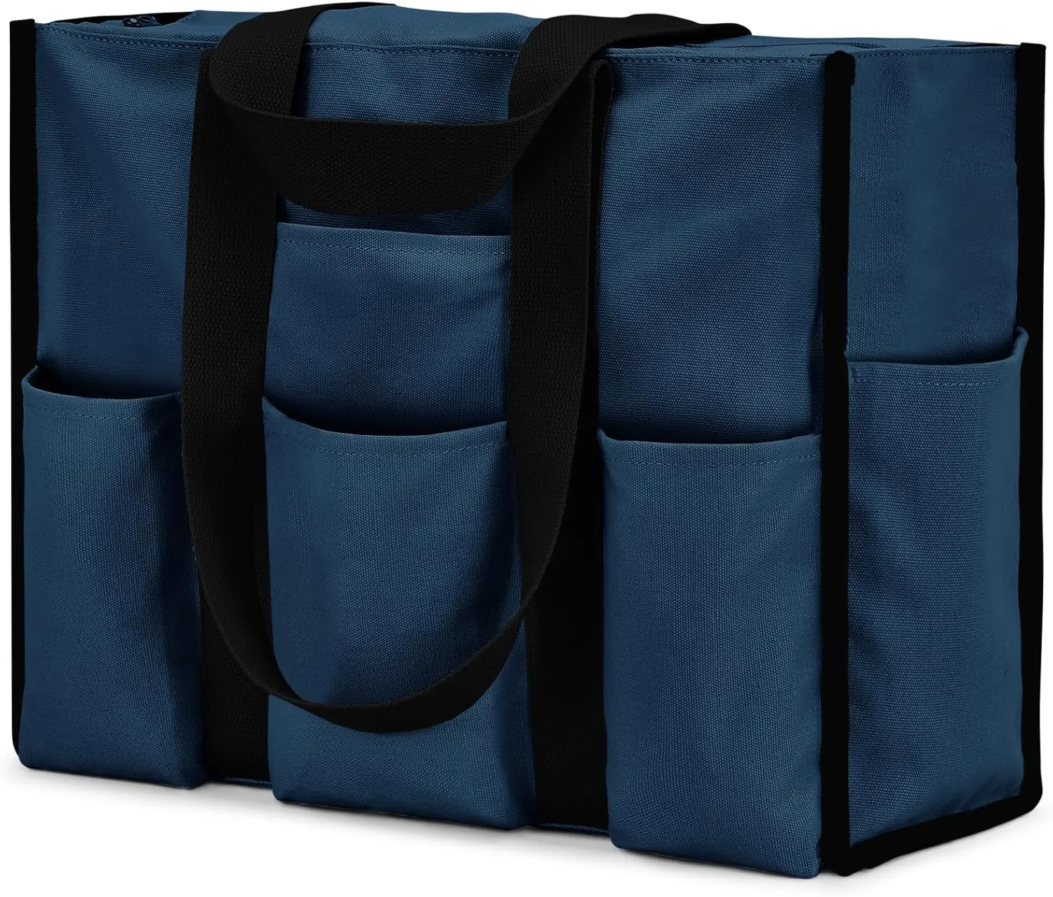 Becokan Large Tote Bag for Women Waterproof with 12 Pockets Top Zipper Closure Utility Teacher Nurse Bags for Work School