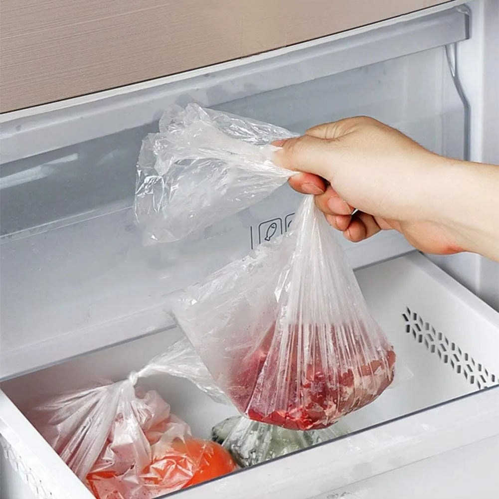 BESTEASY Plastic Produce Bag, 14" X 20" Clear Food Storage Bags on a Roll, Durable Plastic Bags for Bread Fruits Vegetable 350 Bags/Roll (1 Roll)
