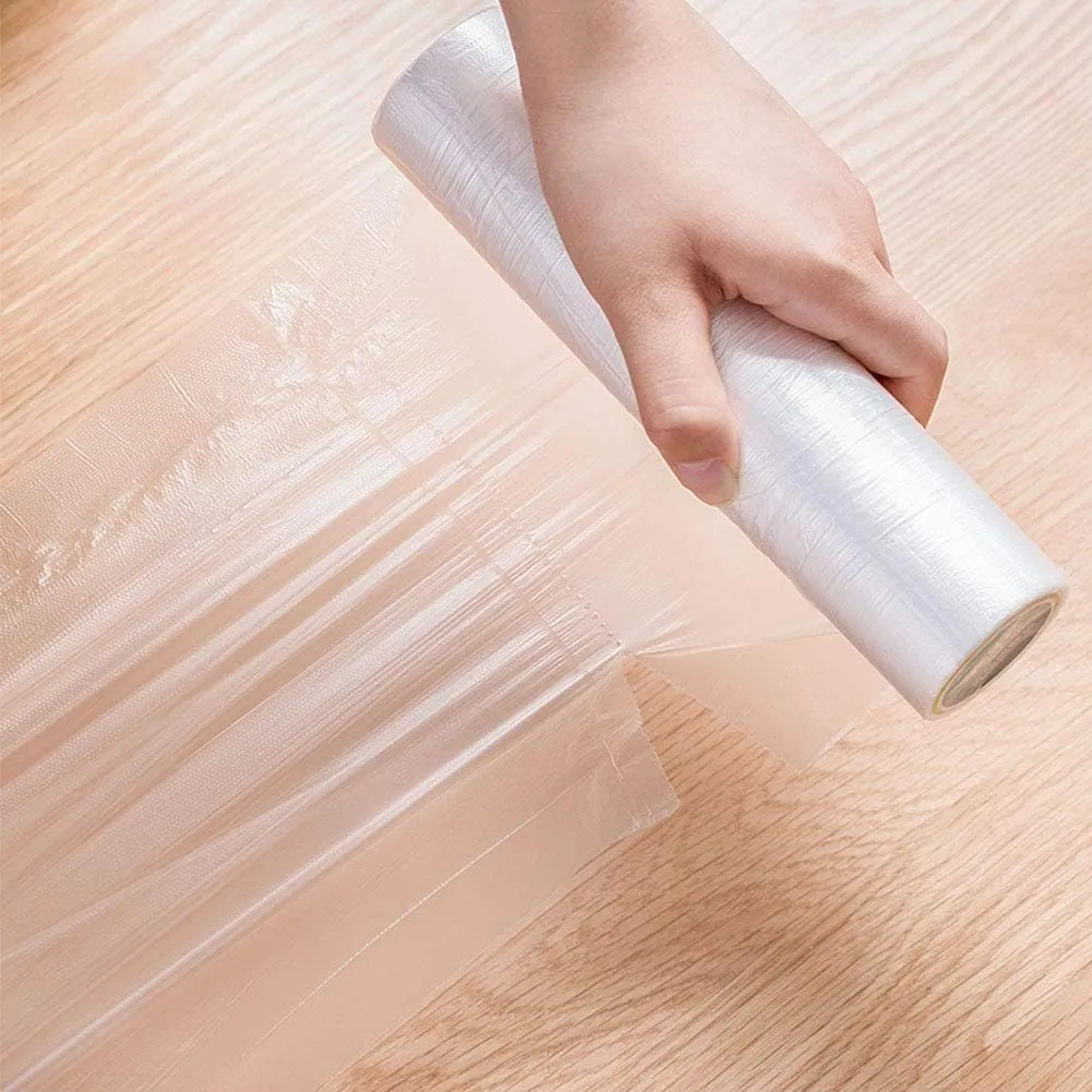BESTEASY Plastic Produce Bag, 14" X 20" Clear Food Storage Bags on a Roll, Durable Plastic Bags for Bread Fruits Vegetable 350 Bags/Roll (1 Roll)
