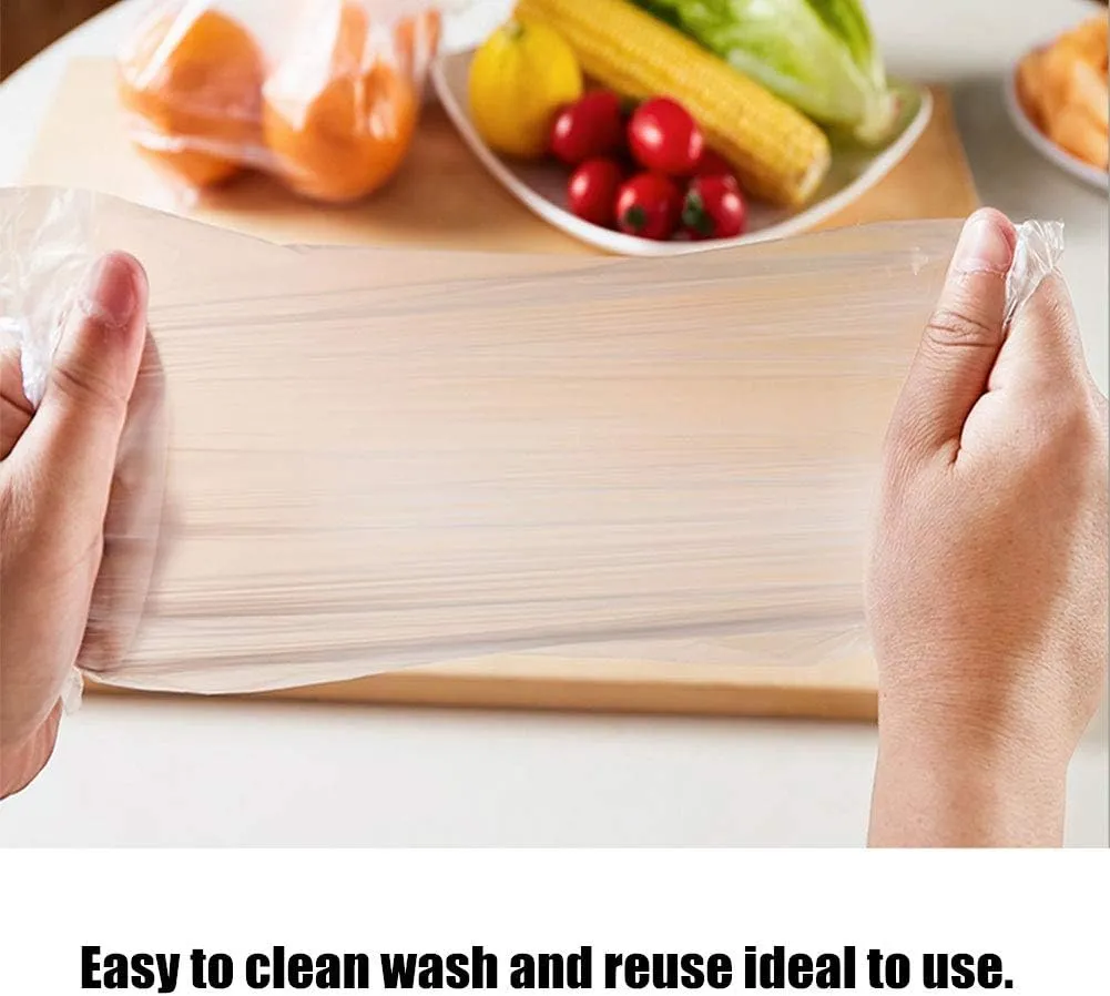 BESTEASY Plastic Produce Bag, 14" X 20" Clear Food Storage Bags on a Roll, Durable Plastic Bags for Bread Fruits Vegetable 350 Bags/Roll (1 Roll)