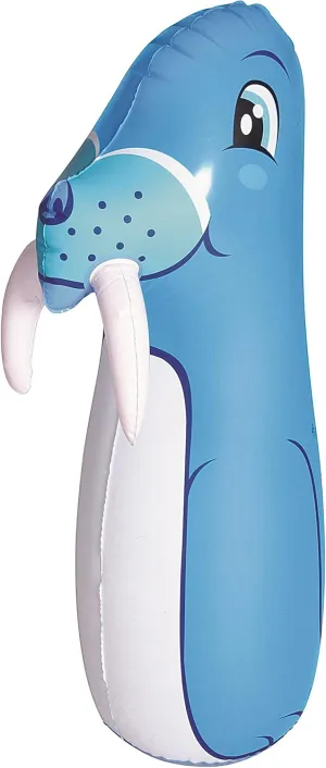 Bestway Up In and Over Inflatable Punching Bag for Kids - Free-Standing Bounce Back Punching Bag - Walrus Bop Bag