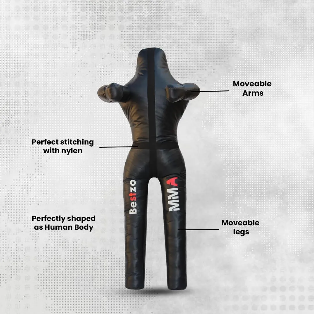 Bestzo MMA Grappling Dummy for Adult,Wrestling Dummy Jiu Jitsu, Judo Punching Bag Sparring Self Defense Training Dummy Black - Unfilled