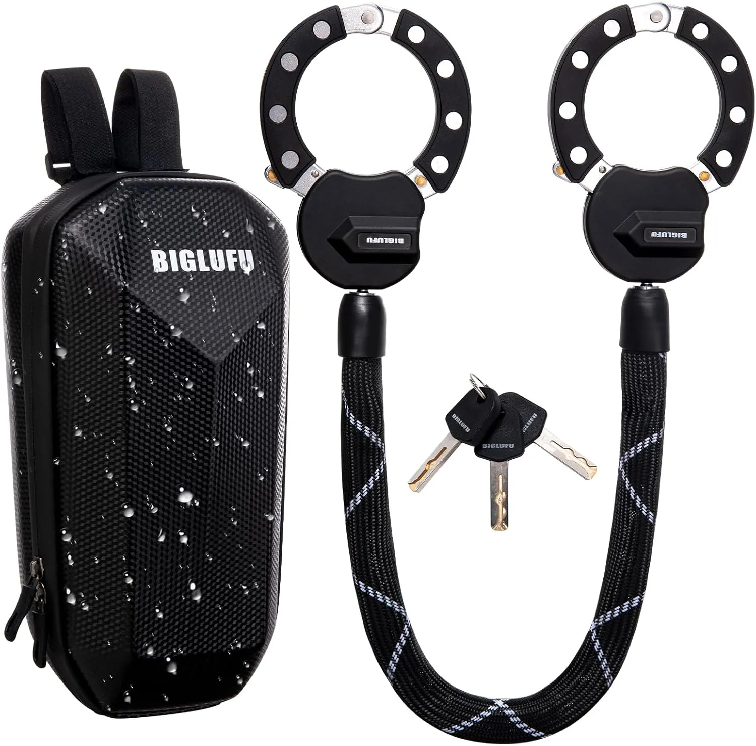 BIGLUFU Scooter Lock Electric Scooter Locks Heavy Duty Bike Chain Lock High Security Bike Locks with Key Anti-Theft Chain Lock with Key for E-Bike Motorcycle Ninebot