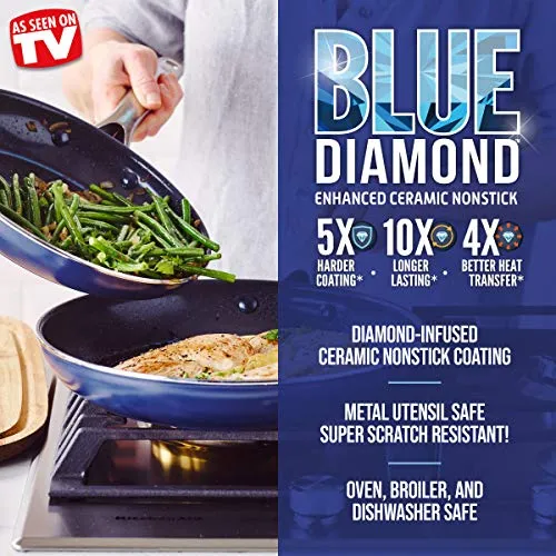 Blue Diamond Frying Pan Set