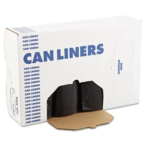 Boardwalk X7658XKKR01 38 in. x 58 in. 60 gal. 1.6 mil Recycled Low-Density Polyethylene Can Liners - Black (100/Carton)