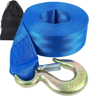 Boat Winch Strap with Hook,Winch Strap for Boat Trailer,Boat Trailer Winch Strap 2 inch x 20 foot, Great for Boat, Truck, Jet Ski and Car Trailers Towing and Heavy Duty Equipment (Choose Color)