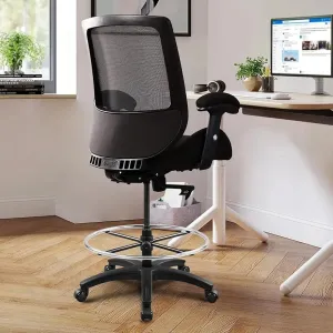 BOLISS Big and Tall 400lbs Mesh Ergonomic Drafting Chair,Tall Office Chair, Standing Desk Chair,Height Adjustable Armrest