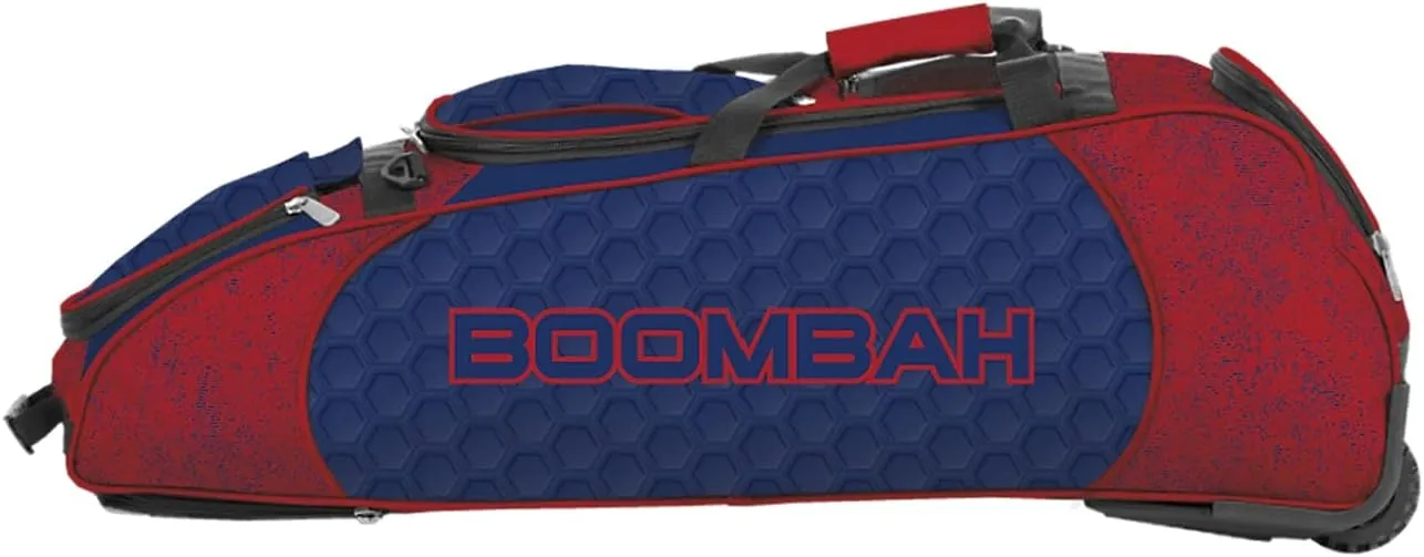 Boombah Spartan Rolling Bat Bag 2.0 3DHC - 38" x 12-1/2" x 12" - Multiple Colors Options - Holds 4 Bats and Much More