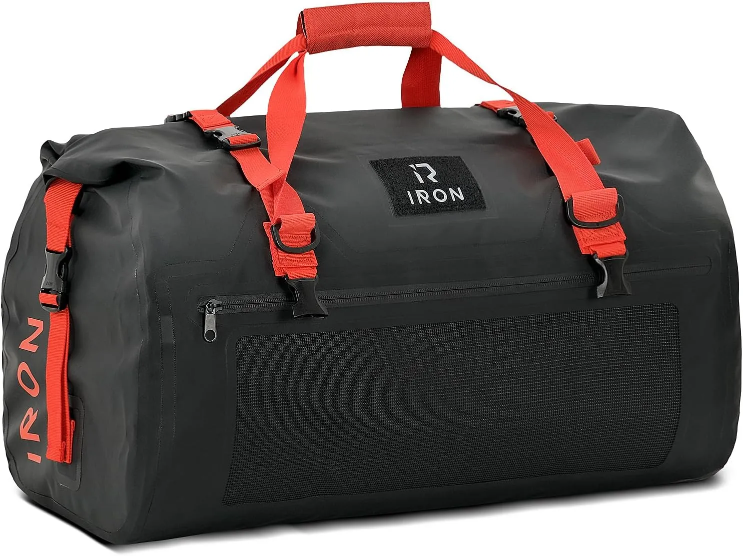BORLENI Waterproof Motorcycle Dry Duffel Bag Luggage Tail Bag with Large Storage Space,Roll Top Closure, Shoulder Straps, Inner Pocket and Mesh Pocket for Motorcycling Travel Camping (Black,50L)